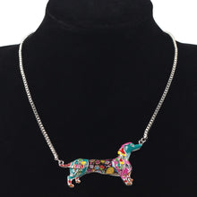 Enamel Dachshund Dog Pendant Necklace