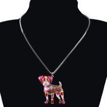 Enamel Jack Russel Dog Pendant Necklace