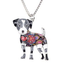 Enamel Jack Russel Dog Pendant Necklace