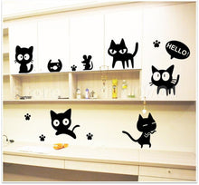 Cartoon Black Cat DIY Vinyl Wall Stickers