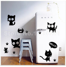 Cartoon Black Cat DIY Vinyl Wall Stickers