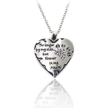 Silver Plated Clear Crystal Dog Paws No Longer By My Side But Forever In My Heart Pendant Necklace