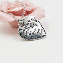 Silver Plated Clear Crystal Dog Paws No Longer By My Side But Forever In My Heart Pendant Necklace