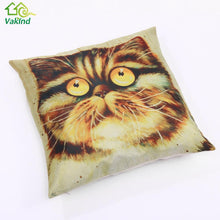 Creative Color Cat Pattern Cotton / Linen Pillowcase 18x18 inches