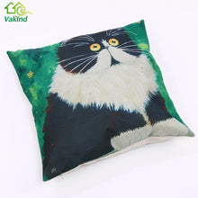 Creative Color Cat Pattern Cotton / Linen Pillowcase 18x18 inches