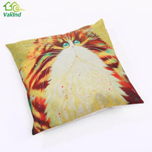 Creative Color Cat Pattern Cotton / Linen Pillowcase 18x18 inches