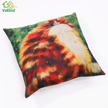 Creative Color Cat Pattern Cotton / Linen Pillowcase 18x18 inches
