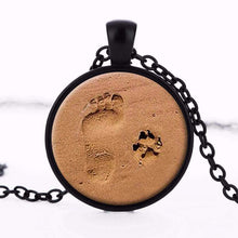 Dog Lover Paw Print in Sand Pendant Necklace