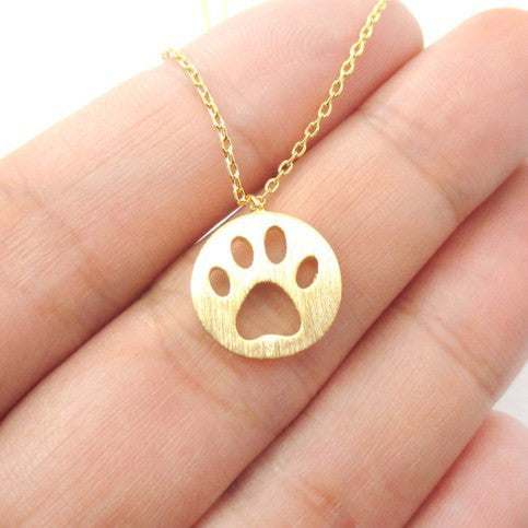 Gold Plated Paw Print Necklace