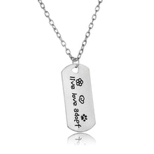 Silver Dog Paws Live Love Adopt Pendant Necklace / Key Chain Keychain