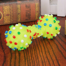 Colorful Dotted Dumbbell Shaped Dog Toy