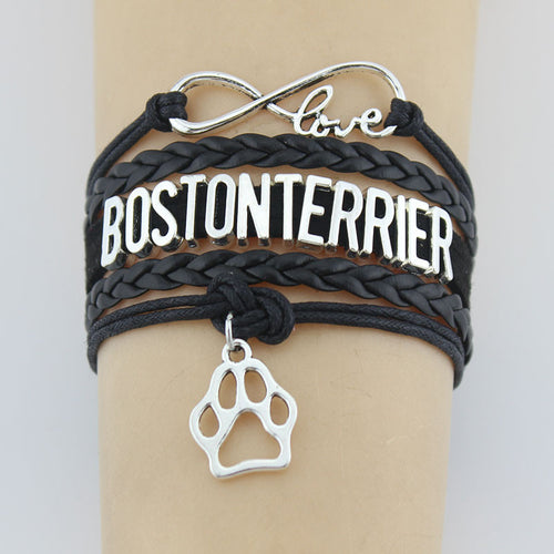 Infinity Love Boston Terrier Bracelet