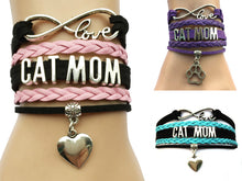Infinity Love Cat Mom Heart Bracelet