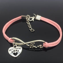 Cat Paw Heart Pendant Leather Bracelet