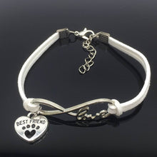Cat Paw Heart Pendant Leather Bracelet