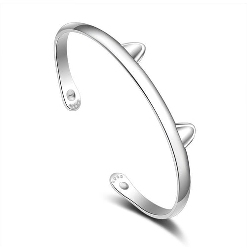 Silver Cat Ear Bracelet