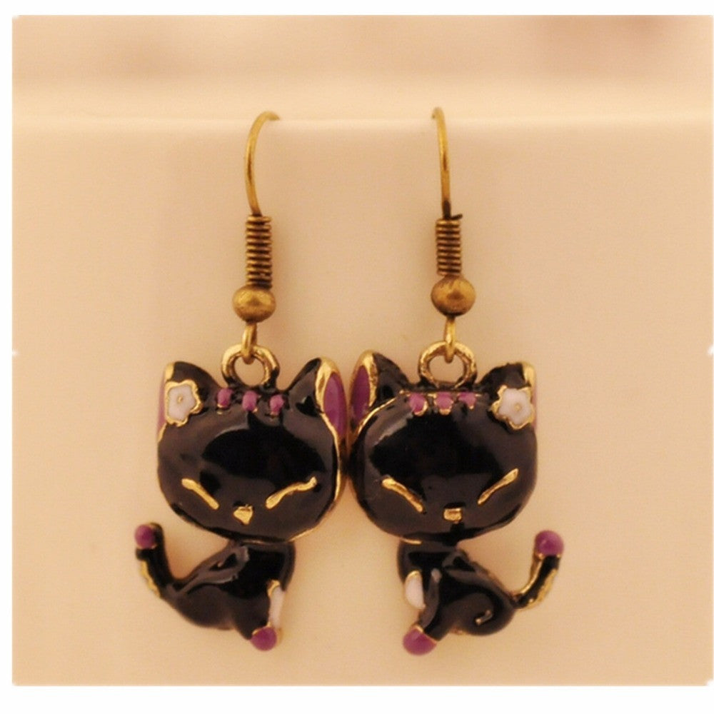 Black Cat Earrings