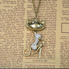 Sexy Cat Girl Crystal Pendant Necklace