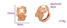 Cat White/Rose Gold Plated Earrings
