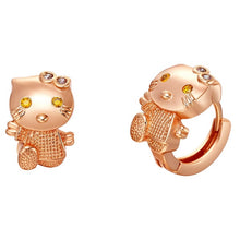 Cat White/Rose Gold Plated Earrings