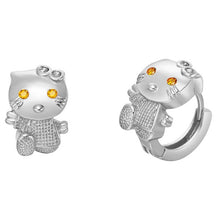 Cat White/Rose Gold Plated Earrings