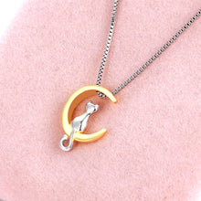 Cat in the Moon Pendant Necklace