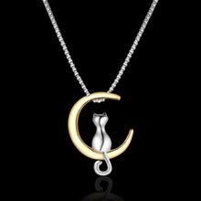 Cat in the Moon Pendant Necklace