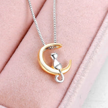 Cat in the Moon Pendant Necklace