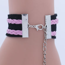 Infinity Heart Cat Mom Leather Charm Bracelet