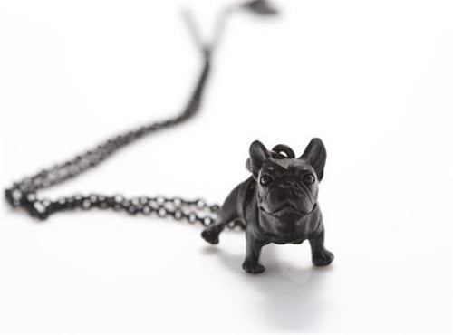 Vintage French Bulldog Pendant Necklace