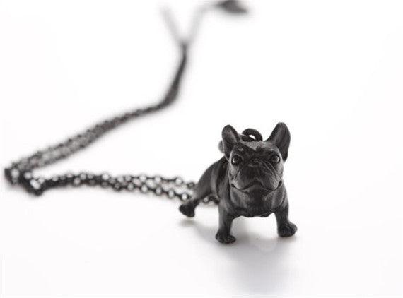 Vintage French Bulldog Pendant Necklace