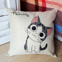 Cat Decorative Cotton / Linen Pillowcase 18x18 inches