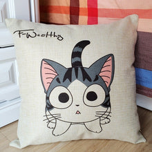 Cat Decorative Cotton / Linen Pillowcase 18x18 inches