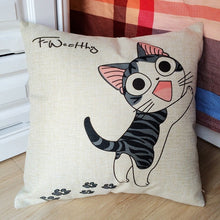 Cat Decorative Cotton / Linen Pillowcase 18x18 inches
