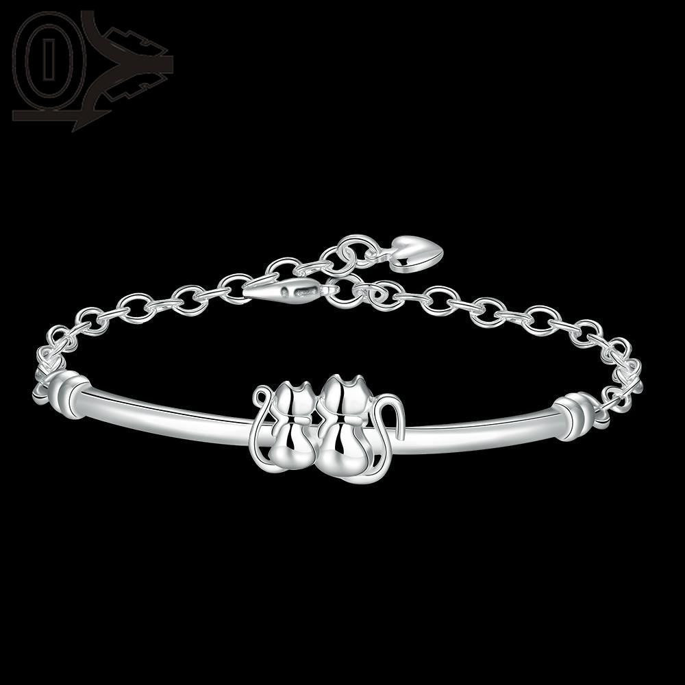 925 Silver Plated Cat Bracelet