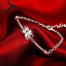 925 Silver Plated Cat Bracelet