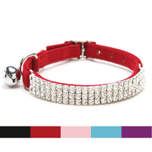 Safety Elastic Adjustable Cat Collar with Diamante Rhinestone with Bell
