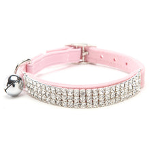 Safety Elastic Adjustable Cat Collar with Diamante Rhinestone with Bell