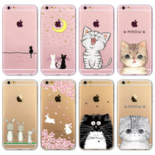 Soft Slim TPU Transparent Cute Animal - Cat / Hamster / Panda / Rabbit Phone Case Cover for iphone 6 6S 4.7"