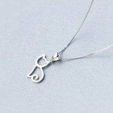 925 Sterling Silver Cat Pendant 18" Necklace