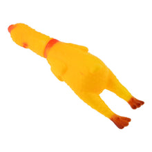 Yellow Shrilling Rubber Chicken Dog Toy