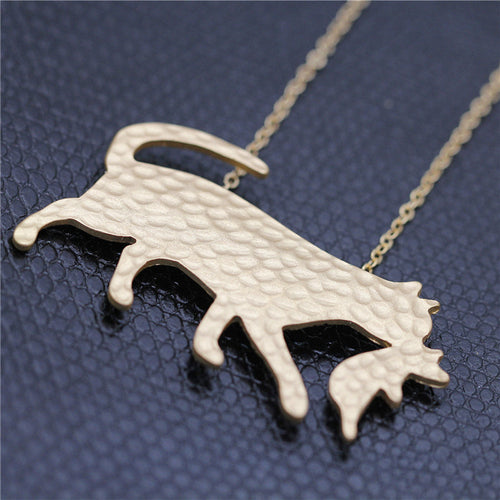 Gold / Silver Plated Cat Holding Her Baby Necklace