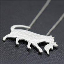 Gold / Silver Plated Cat Holding Her Baby Necklace