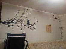 Cat On Tree Branch Wall Sticker