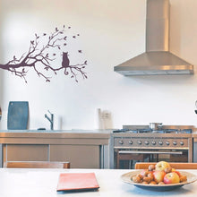 Cat On Tree Branch Wall Sticker