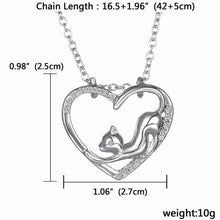 Silver Cat In My Heart Pendant Necklace