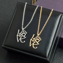 I Love Kitty Paw Necklace