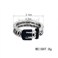 "If tears could build a stairway, I would walk right up to Heaven" Belt Buckle Dog Paw Prints Ring