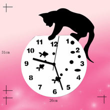 Naughty Cat in Fishbowl Wall Clock
