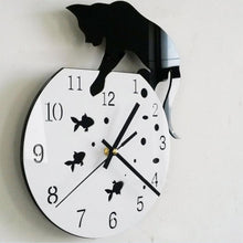Naughty Cat in Fishbowl Wall Clock